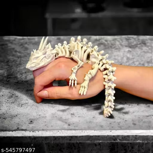 Poseable Dragon Skeleton – Flexible Dragon Figure for Kids & Collectors (White)