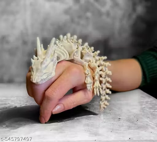 Poseable Dragon Skeleton – Flexible Dragon Figure for Kids & Collectors (White)