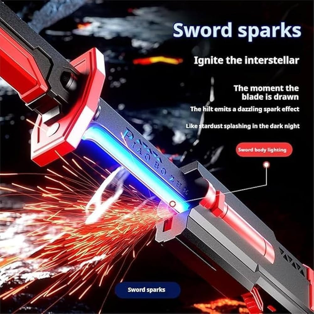 RGB LED Katana Sword with Smoke & Sound Effects – 7 Color Light Blade, Anime Style Cosplay Sword for Kids, Parties & Collectors