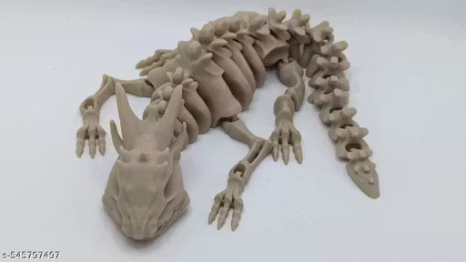 Poseable Dragon Skeleton – Flexible Dragon Figure for Kids & Collectors (White)