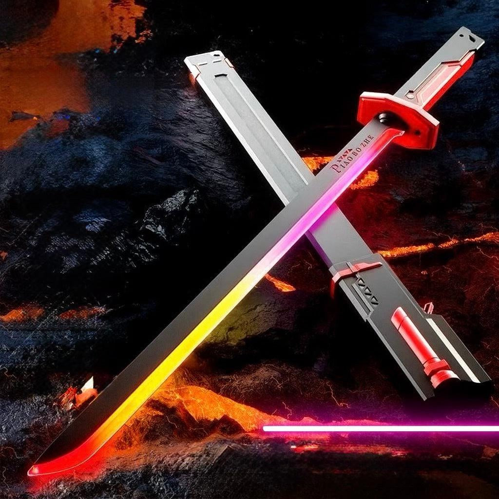 RGB LED Katana Sword with Smoke & Sound Effects – 7 Color Light Blade, Anime Style Cosplay Sword for Kids, Parties & Collectors