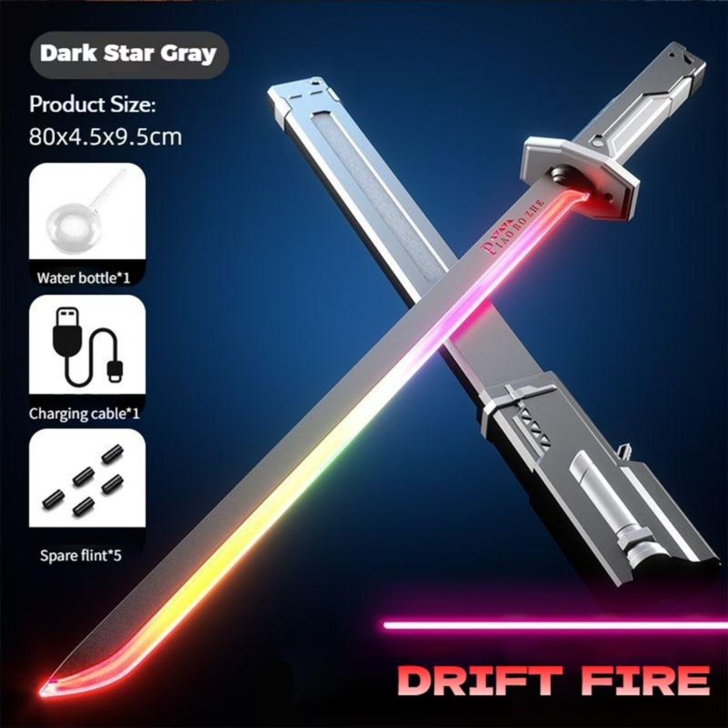 RGB LED Katana Sword with Smoke & Sound Effects – 7 Color Light Blade, Anime Style Cosplay Sword for Kids, Parties & Collectors