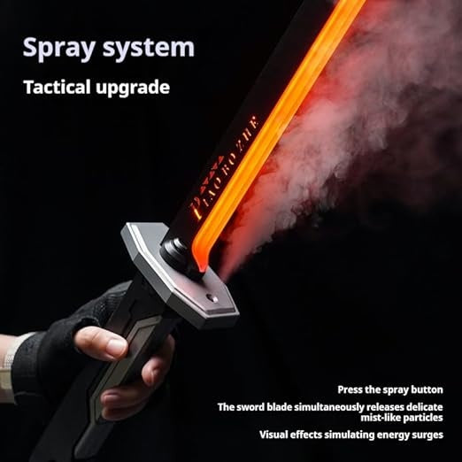 RGB LED Katana Sword with Smoke & Sound Effects – 7 Color Light Blade, Anime Style Cosplay Sword for Kids, Parties & Collectors