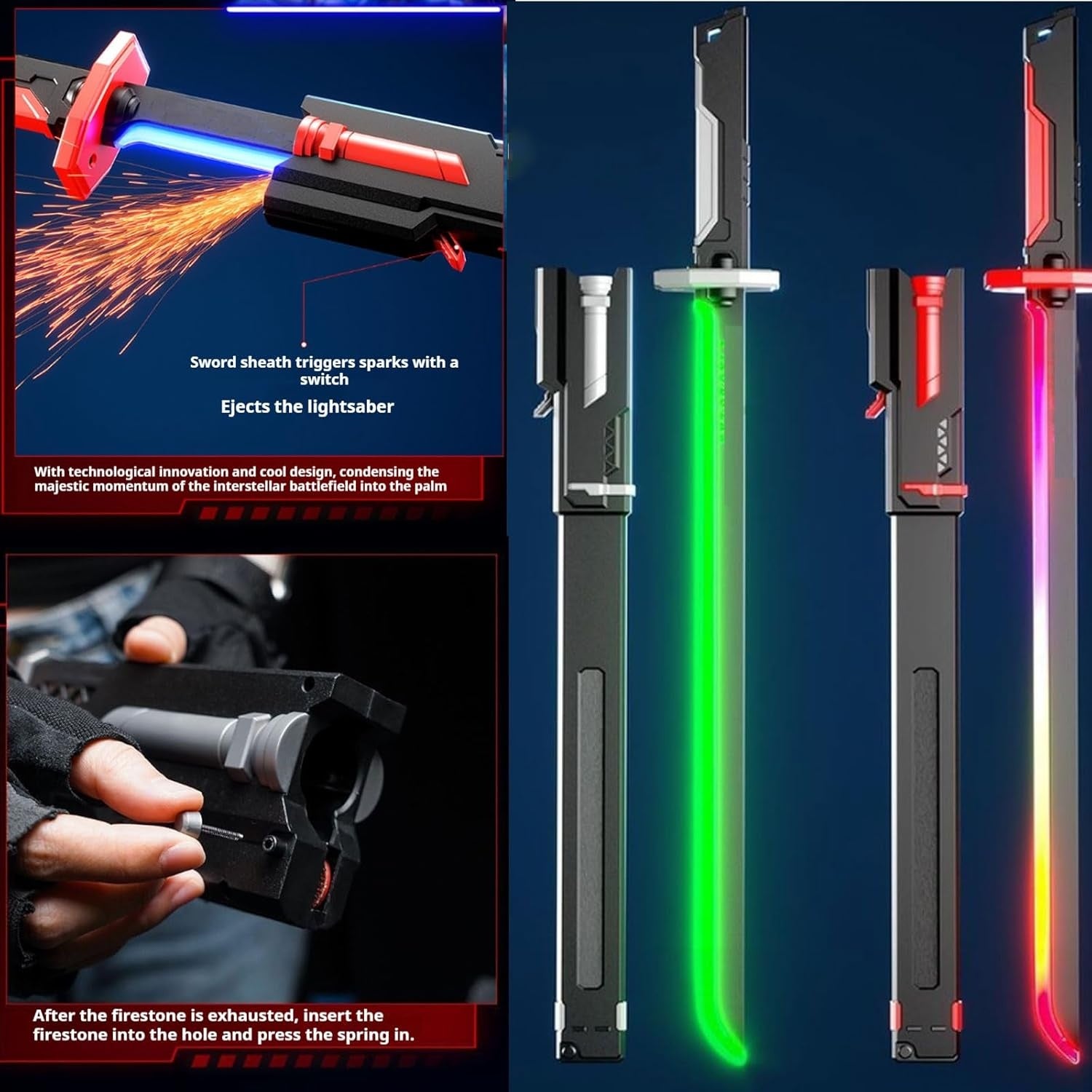 RGB LED Katana Sword with Smoke & Sound Effects – 7 Color Light Blade, Anime Style Cosplay Sword for Kids, Parties & Collectors